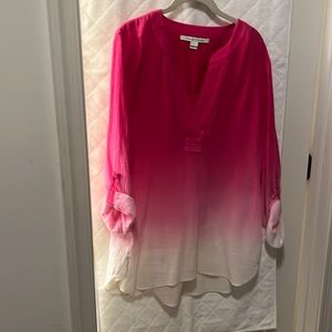 Diane von Furstenberg ombré pink tunic top